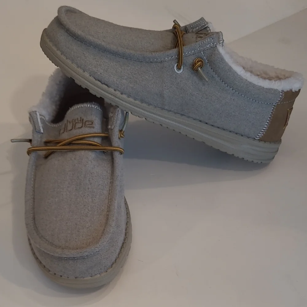 Hey Dude Wally Herringbone Canvas Loafer Chukka-Style Slide/ Slip On